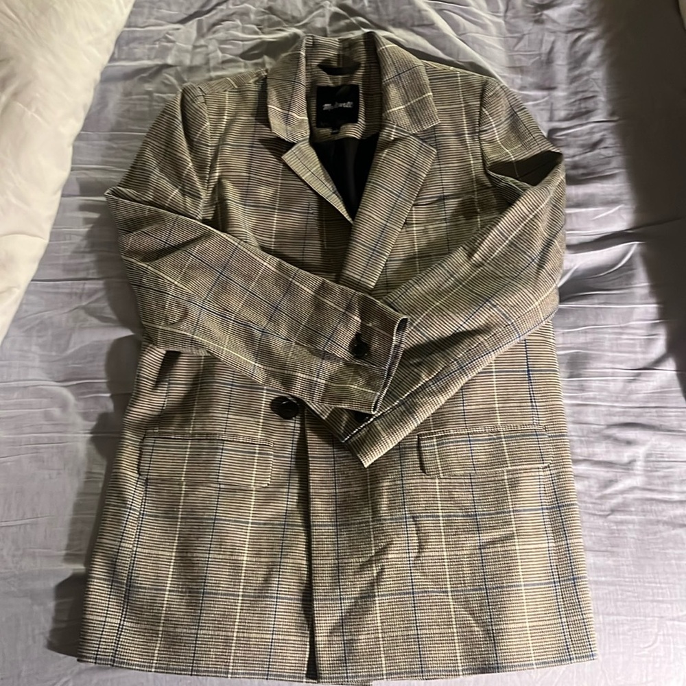 Madewell, S, Caldwell double-breasted blazer in palmyra plaid